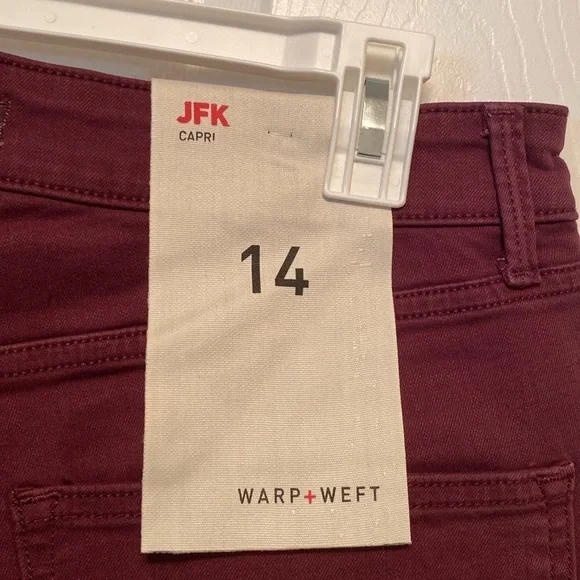 Warp + Weft JFK Wine Capris…size 14 - Picture 8 of 9
